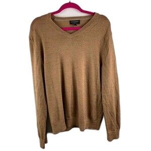 Banana Republic Size Large Mens Wool Sweater Brown Long Sleeve